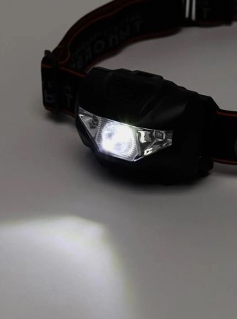 Фонарь Следопыт-Кварк,налоб.1 COB+2 LED,3хААА