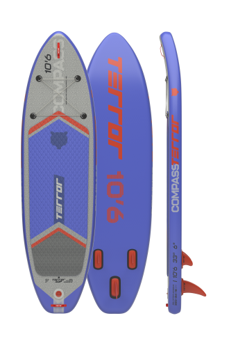 Надувной двухслойный SUP TERRO 10'6*33"*6" COMPASS blue в Краснодаре Надувной двухслойный SUP TERRO 10'6*33"*6" COMPASS blue