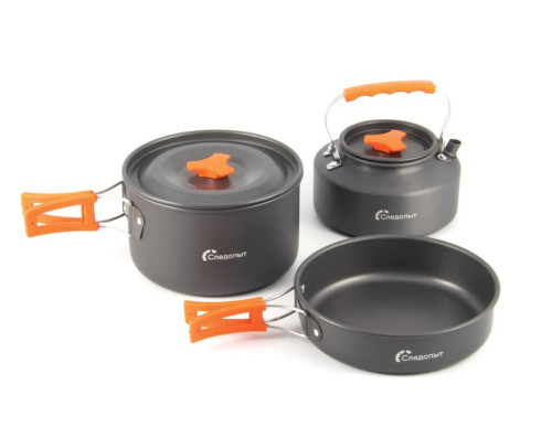 Набор посуды Следопыт-Optimum,на 3 персоны,анодир.алюм.,в чехле