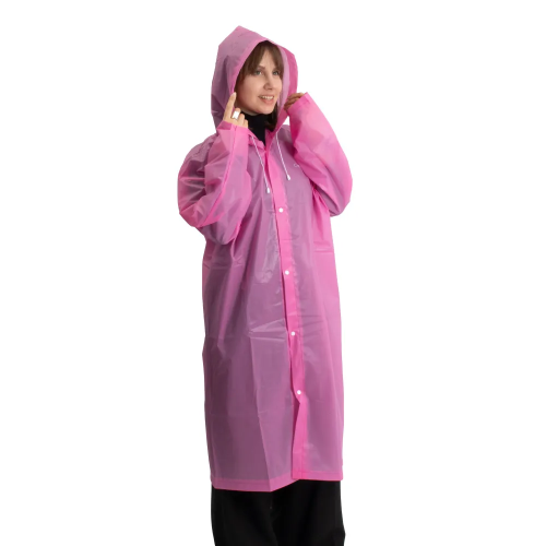 Плащ-дождевик Следопыт EVA 66х115см на кнопках розовый (46-48)