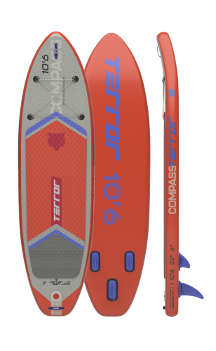 Надувной двухслойный SUP TERRO 10'6*33"*6" COMPASS red в Краснодаре Надувной двухслойный SUP TERRO 10'6*33"*6" COMPASS red