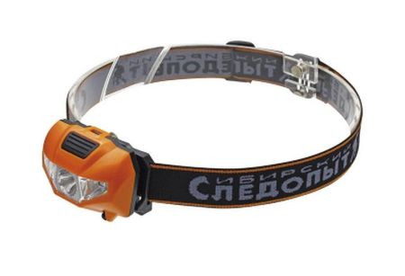 Фонарь Следопыт-Кварк,налоб.1 COB+2 LED,3хААА