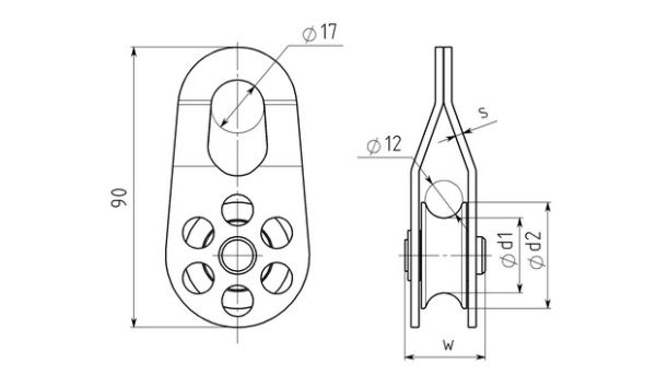  Блок-ролик Вертикаль сталь с подшипником в Краснодаре  