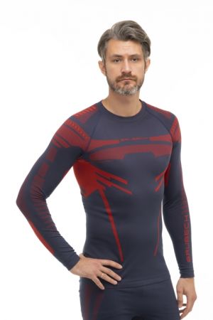 купить Футболка Brubeck DRY LS1570М синий/красный