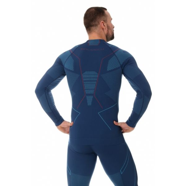 Футболка Brubeck Thermo Nilit Heat черный/голубой мужская в Краснодаре