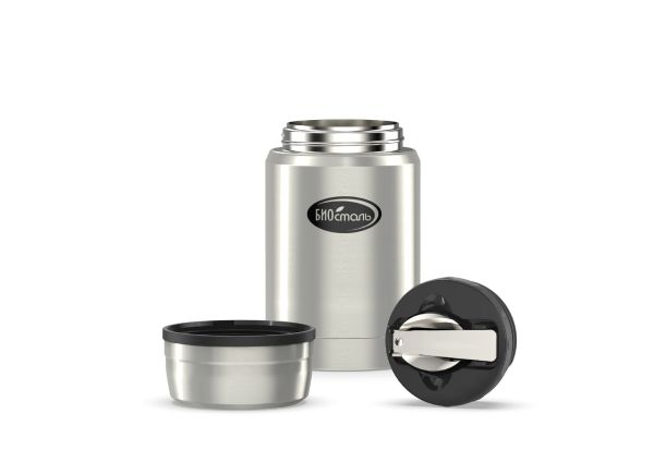 Термос Биосталь 0,5 л с широкой горловиной и ложкой