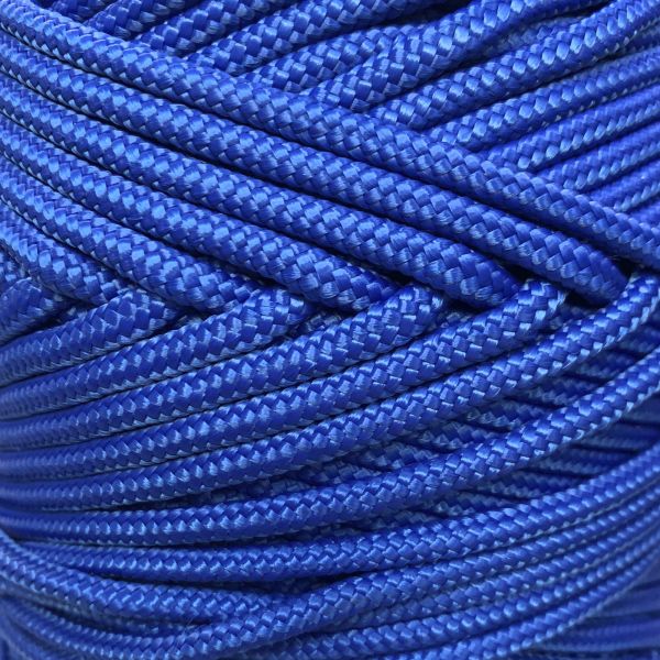  Шнур ПА плетеный 16-ти пр.с ПА серд.d 4 мм синий в Краснодаре  