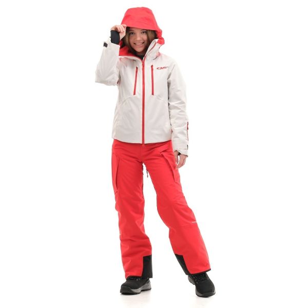 Куртка горнолыжная Dragonfly утепленная Gravity Premium Woman Gray-Red в Краснодаре