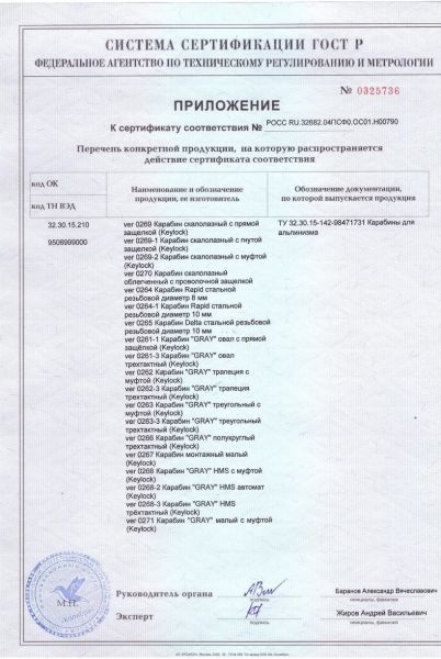  Карабин Вертикаль «GRAY» трапеция с муфтой (Keylock) в Краснодаре  