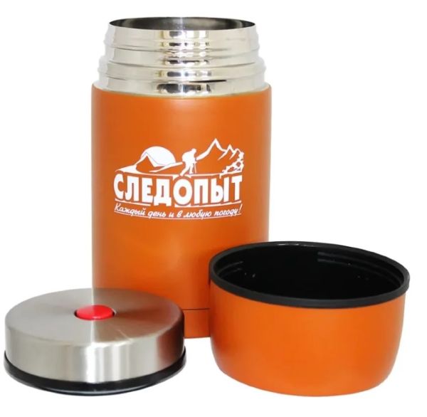 Термос Следопыт для еды 0,8л.оранжевый