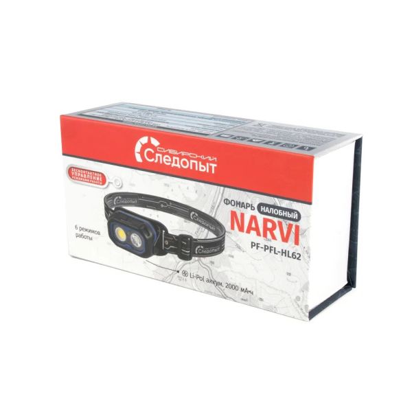 Фонарь налобный Следопыт-Narvi 1 LED+1 СОВ,аккум.220В