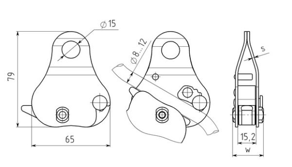  Зажим Вертикаль Капля дюраль ver 0103 в Краснодаре  