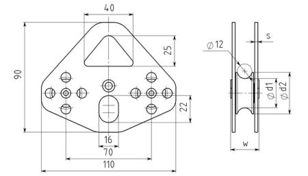  Блок-ролик Вертикаль Тандем дюраль с подшипником  в Краснодаре  